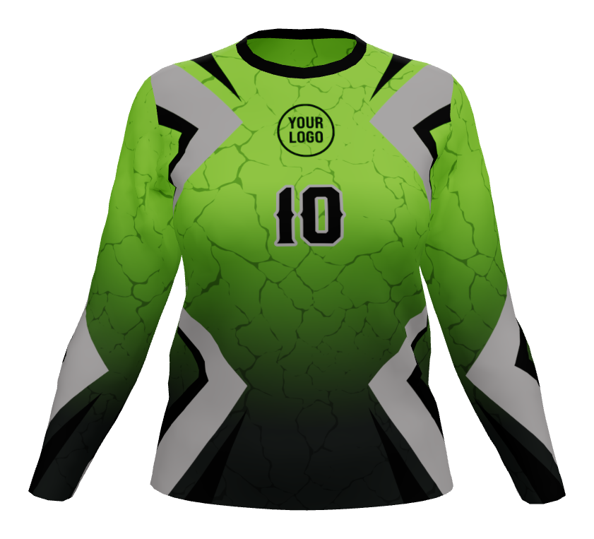 Striker Female Long Sleeve Fitted V-Neck jersey, design 10